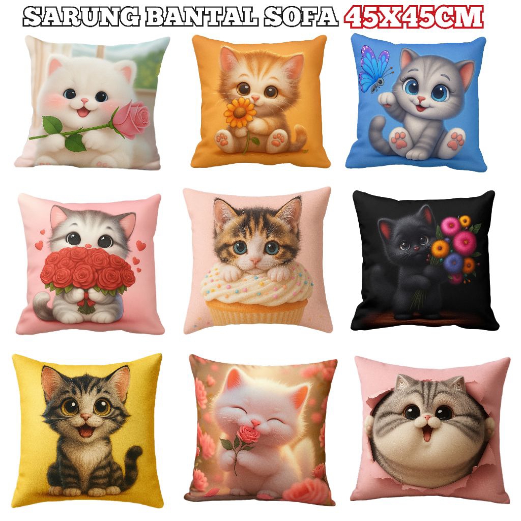 SOFA CUSHION COVER SOFA CUSHION PRINT 45X45 CAT LOVERS SERIES