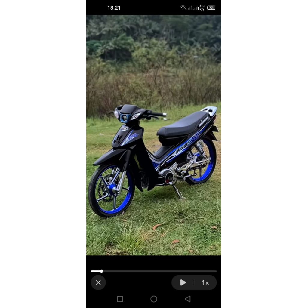 FIZ R SPECIAL EDITION สีฟ้าสีดํา FIZR HOLOGRAM STRIPING สติ๊กเกอร์