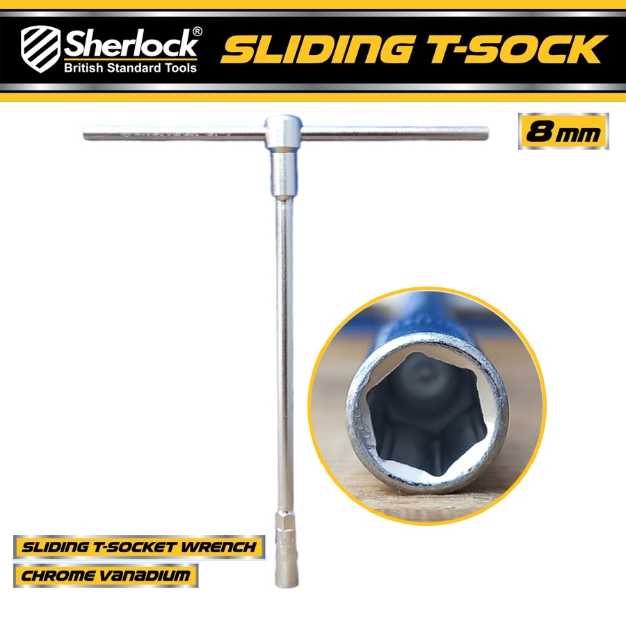 T-Wrench - ซ็อกเก็ตชนิด 8 มม. / เชอร์ล็อก ประแจกระบอก / T-Sock (ด้ามเลื่อน)