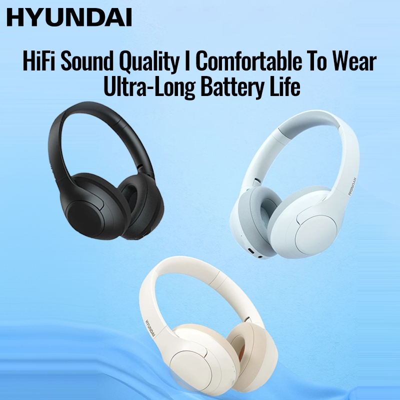 ชุดหูฟังบลูทูธ Hyundai HY-H04 V5.3 ไฮไฟสเตอริโอลดเสียงรบกวนหูฟังเพลง/เกม