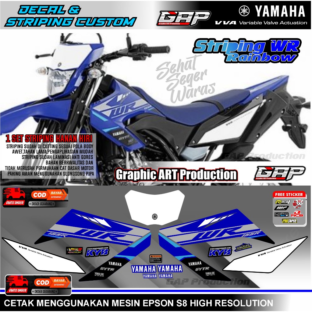 YAMAHA WR 155 2018 Striping, รายการ YAMAHA WR BLUE MAXDECAL MATERIAL