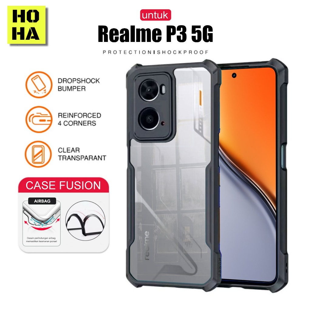 Realme P3 5G Case Fusion เกราะกันกระแทก Slim โปร่งใส