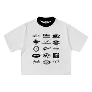 Thenational Boxy T-shirt Oversized Archive Ringer White - Kaos Boxy Pria Wanita