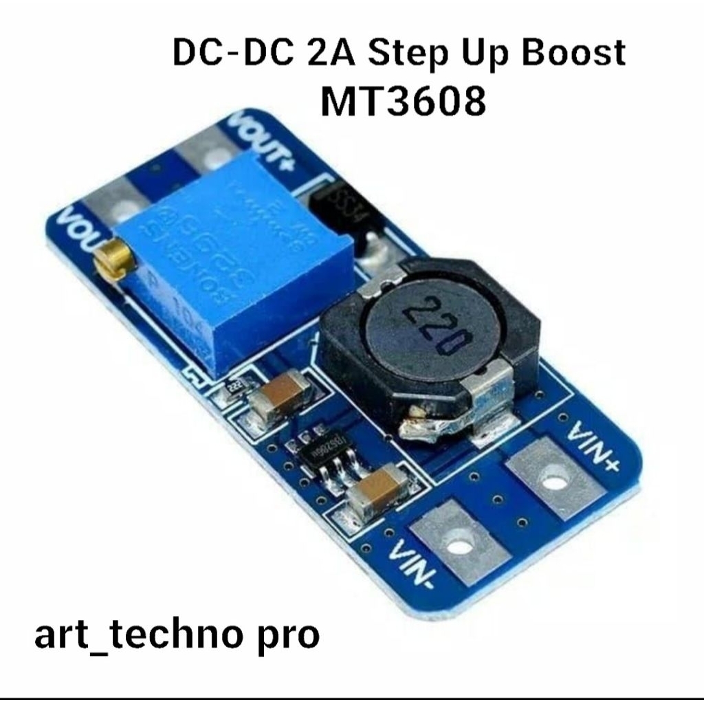 MT3608 DC-DC 2A Step Up Boost Converter โมดูล Mini Power Booster