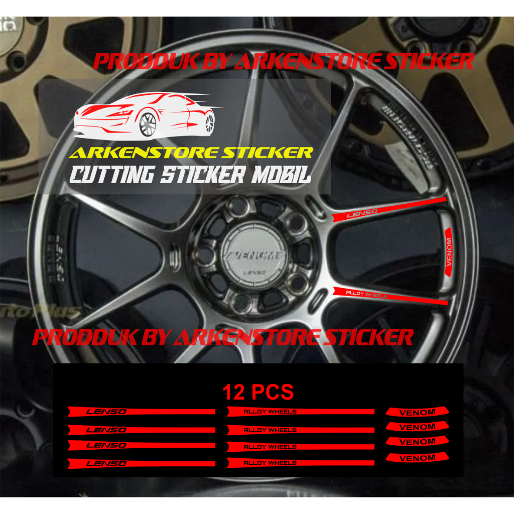สติ๊กเกอร์ velk lenso สติ๊กเกอร์ตัดพิษ volk velk รถ lenso ล้อพิษ 12 ชิ้น แหวน 15 16 17 18