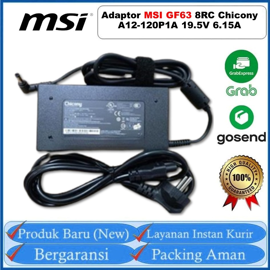 Original MSI GF63 8RC Chicony A12-120P1A 19.5V 6.15A อะแดปเตอร์ชาร์จ