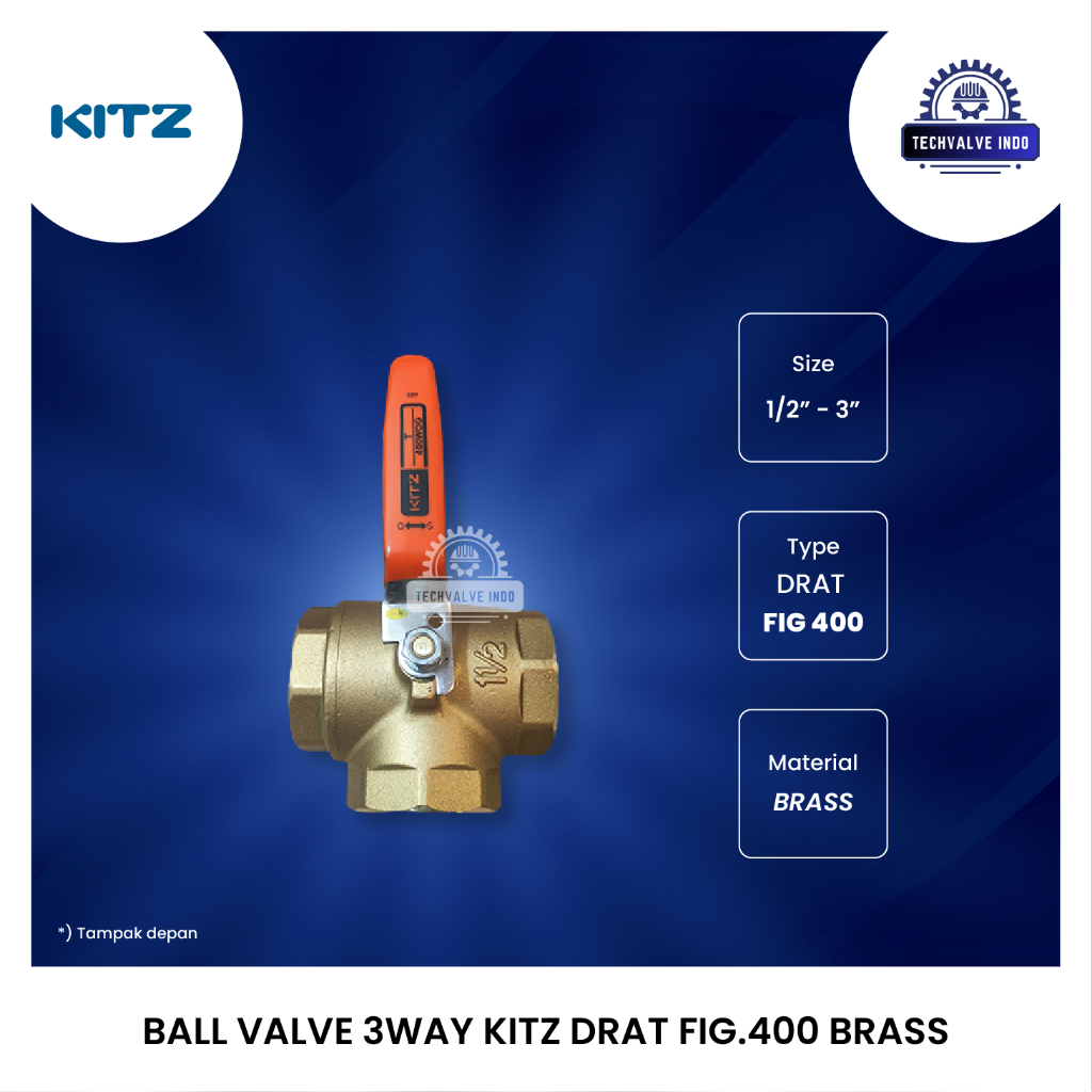 3WAY KITZ 1/4" INCH BRASS BALL VALVE ORIGINAL T1804