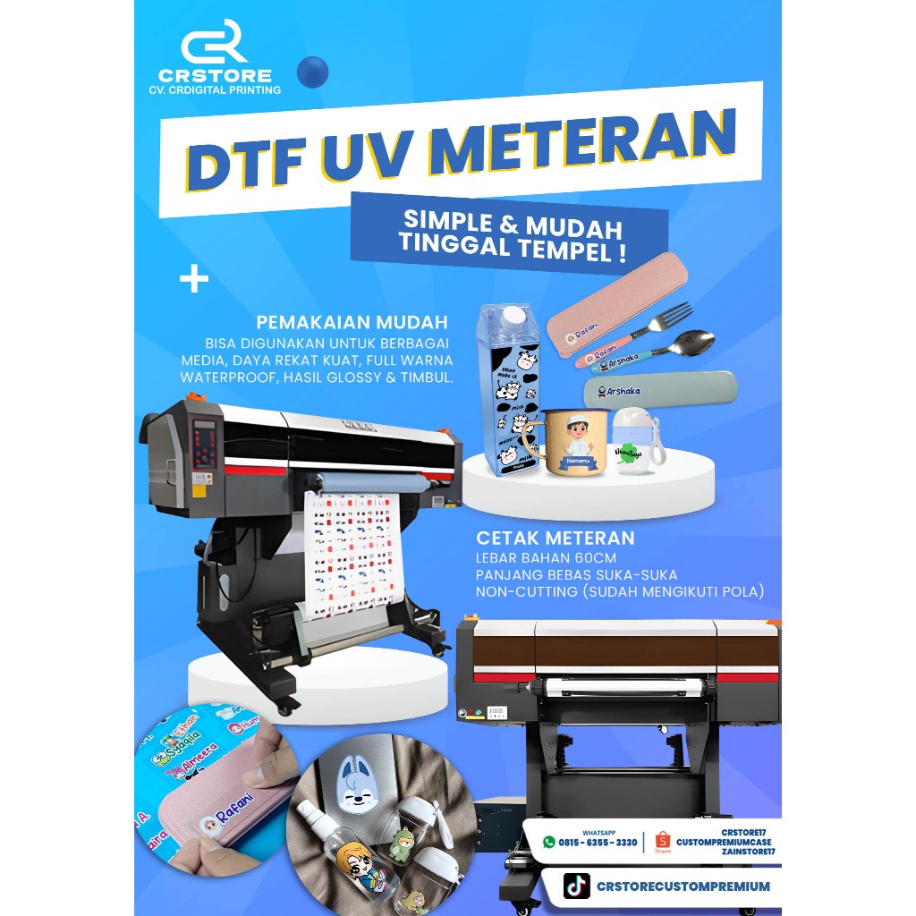DTF UV STICKERS CUSTOM A3 แผ่น - พิมพ์สติกเกอร์ฟิล์ม UV DTF / พิมพ์ DTF UV สติกเกอร์ A3 ขนาดสามารถใช