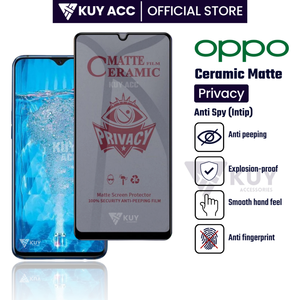 KUY – เซรามิค Matte Privacy Oppo F11 Pro F11 F9 F9 Pro F7 F5 F1 F1s F7 Youth F3 F1fw F1f F19 Pro+ F1