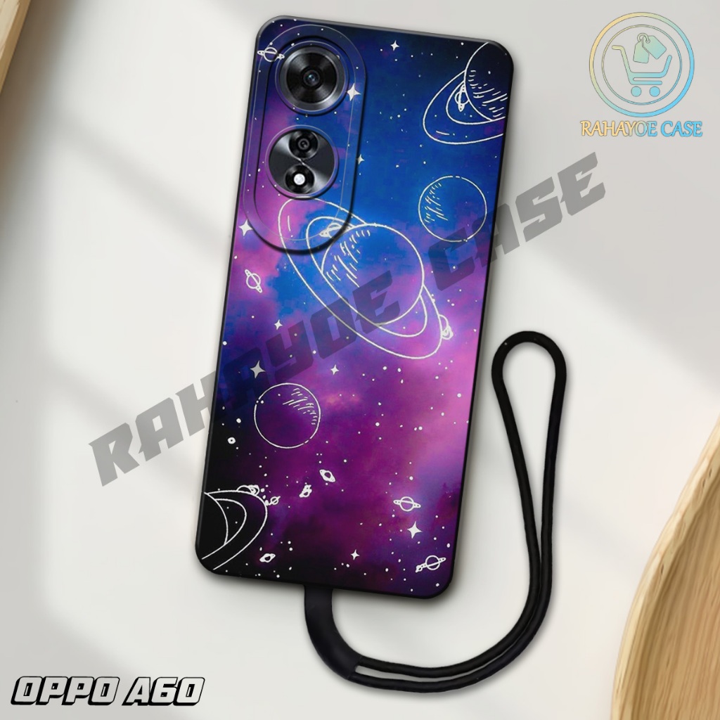 J9 - ล่าสุด Oppo A60 4G Softcase 2024 - A60 4g pro กล้อง softcase - GALAXY motif - วัสดุยางยืดหยุ่น 
