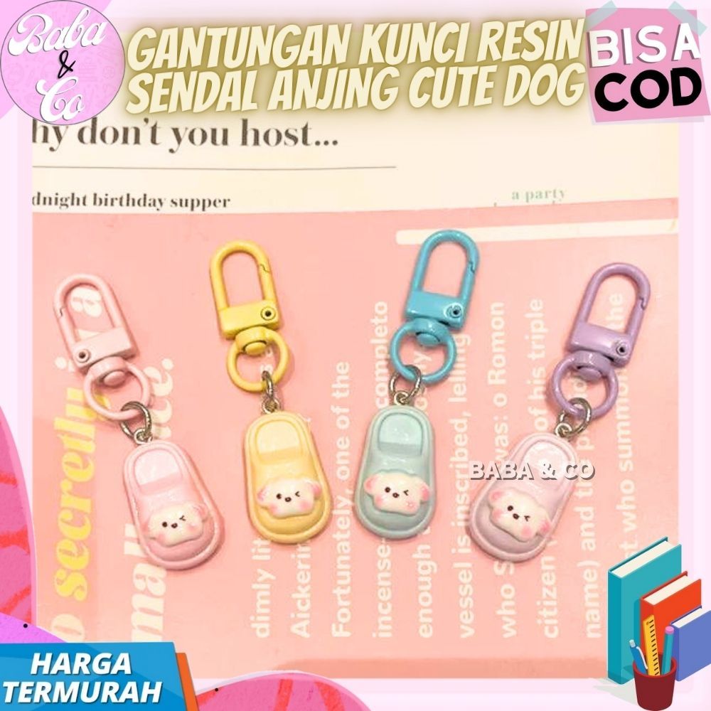 GANTUNGAN RESIN KEYCHAIN DOG SANDALS CUTE DOG KEYCHAIN LOT CLIP LOT HOOK DOG SANDALS CUTE MINI RESIN