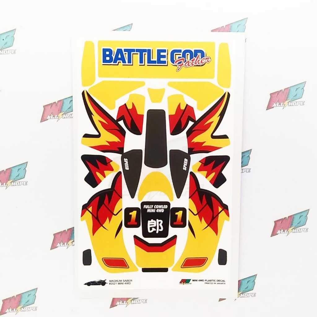 Magnum Saber Sticker - Battle God Father - ตัวเครื่องสีดํา - ไวนิลเคลือบ Doft