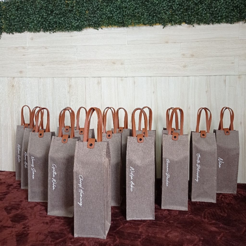 กระเป๋าใส่แก้วน้ําผ้าเดนิมเต็มขนาด 2 ลิตร 10x10x35 ขวดกระเป๋าคุกกี้กระเป๋ามัลติฟังก์ชั่น