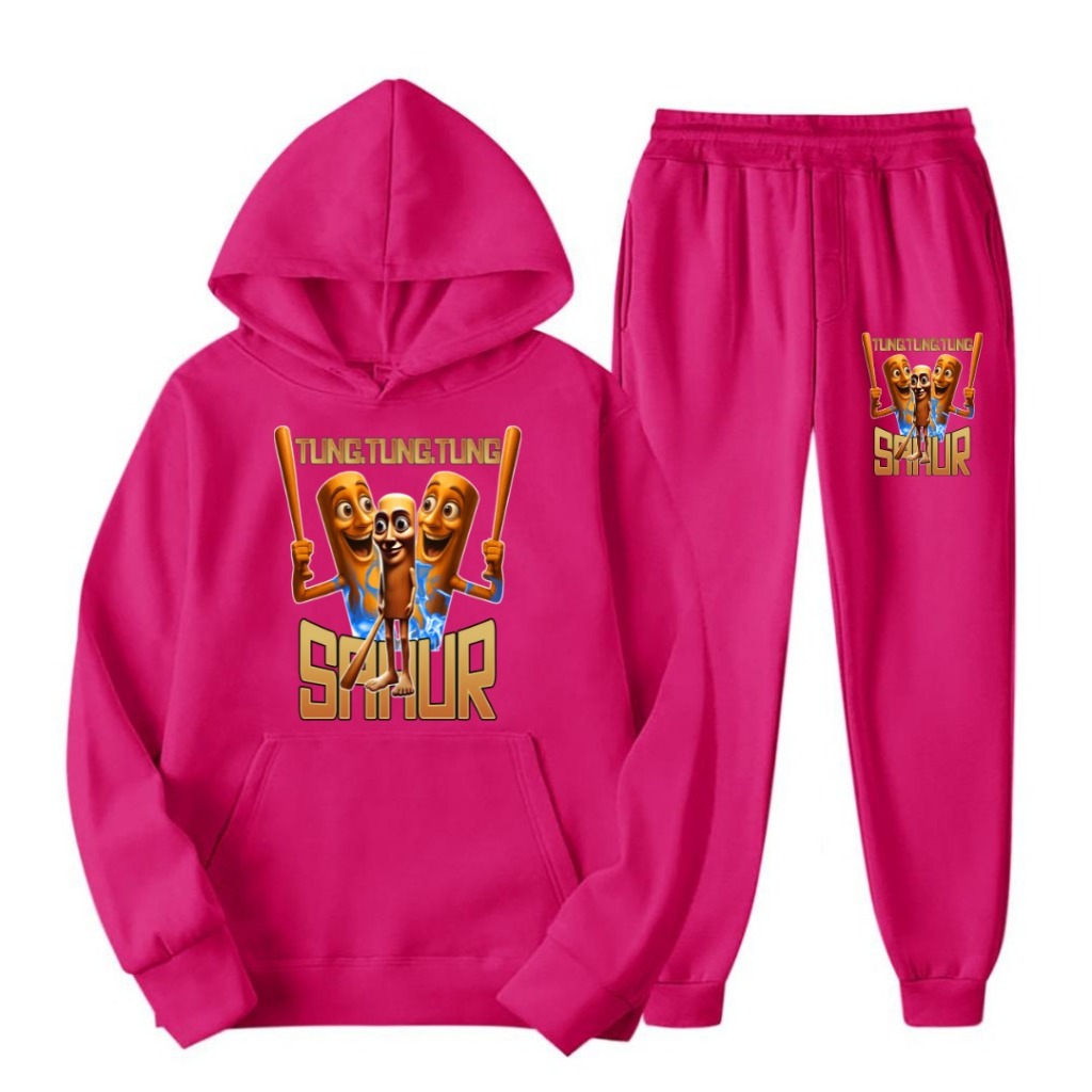 CHILDRENS Suit Hoodie and Jogger with Cute Anomali Motif Tung Sahur Asgard777