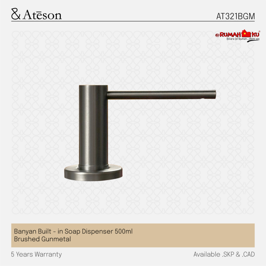 ATESON AT321BGM Banyan เครื่องจ่ายสบู่ในตัว 500ml Gunmetal