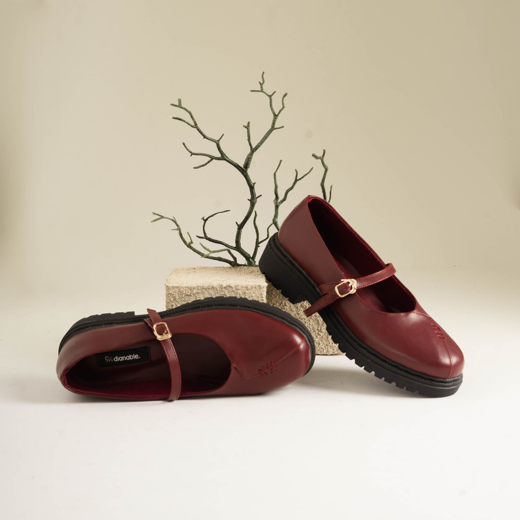 Dianable - รองเท้าผู้หญิง Marion Maroon Loafer