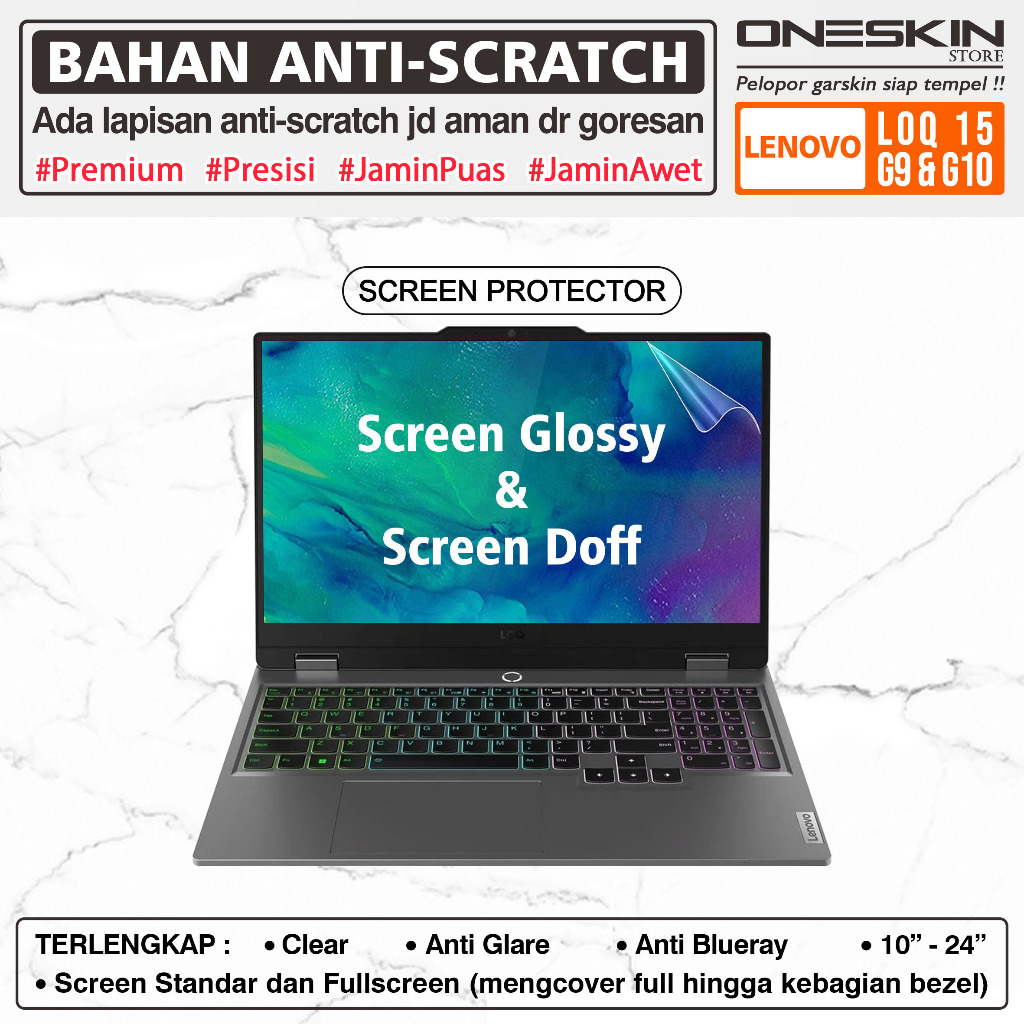 LAYAR ป้องกันหน้าจอสําหรับ Lenovo LOQ-15 15AHP10 15IRX10 Gen 10 Glossy Doff Anti Blueray