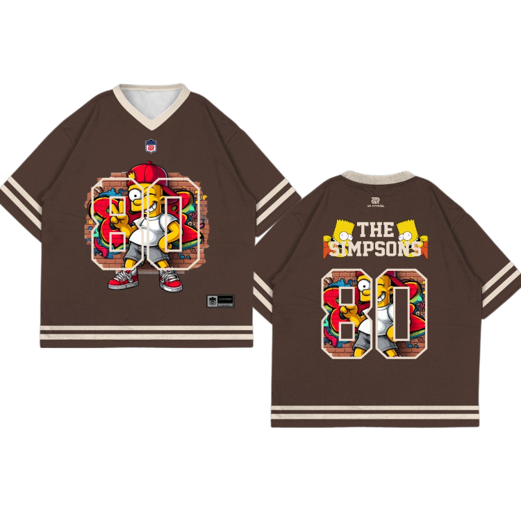 GR APPAREL - Jersey 80 The Simpsons Oversize Series Sports Figure Vneck Full Printing