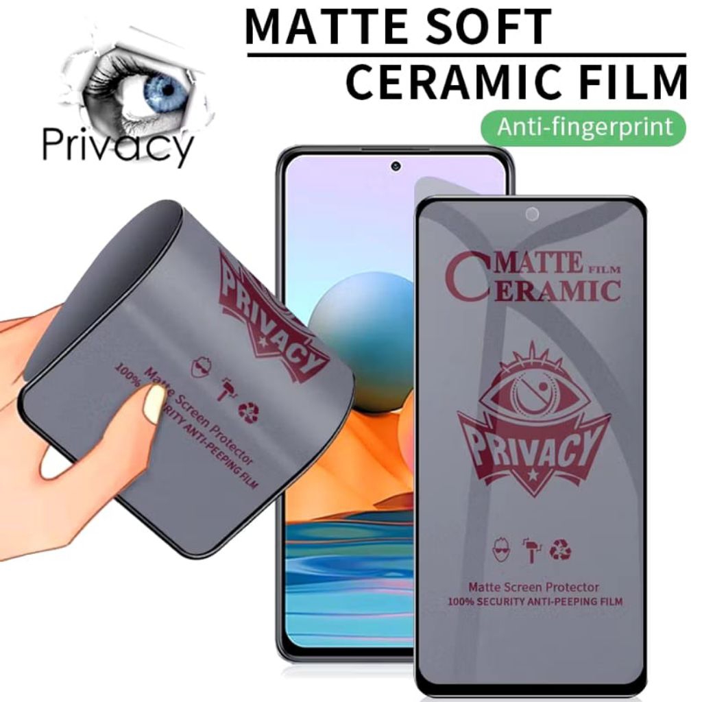 กระจกนิรภัยความเป็นส่วนตัวเซรามิค Matte Spy สําหรับ Realme X XT X9 X7 Pro X50 Pro V25 V15 V13 V11 V3