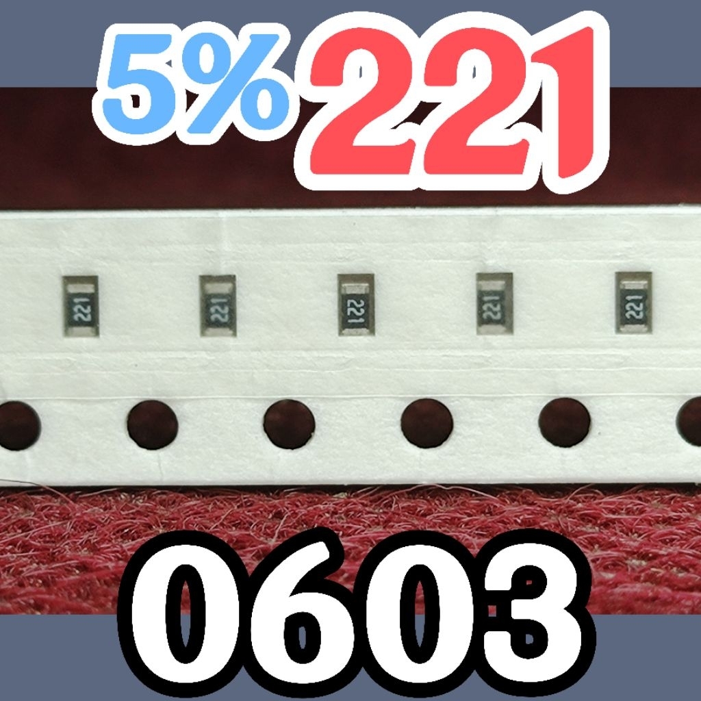 10 ชิ้น ตัวต้านทานชิป smd 221 220R 5% ขนาด 1608 0603 220ohm 220 Ohm