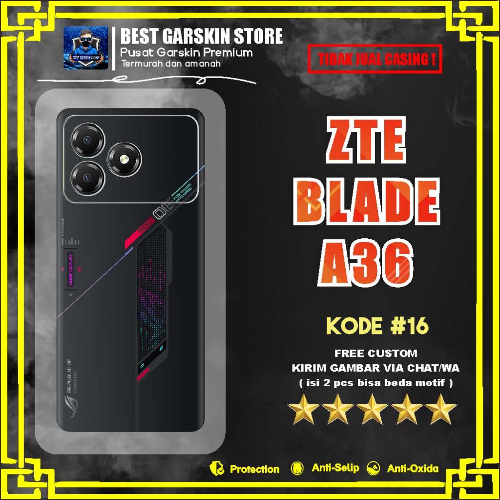 [CONTENTS 2 ชิ้น] สติ๊กเกอร์ Garskin ZTE BLADE A36 16-20 สามารถขอภาพได้