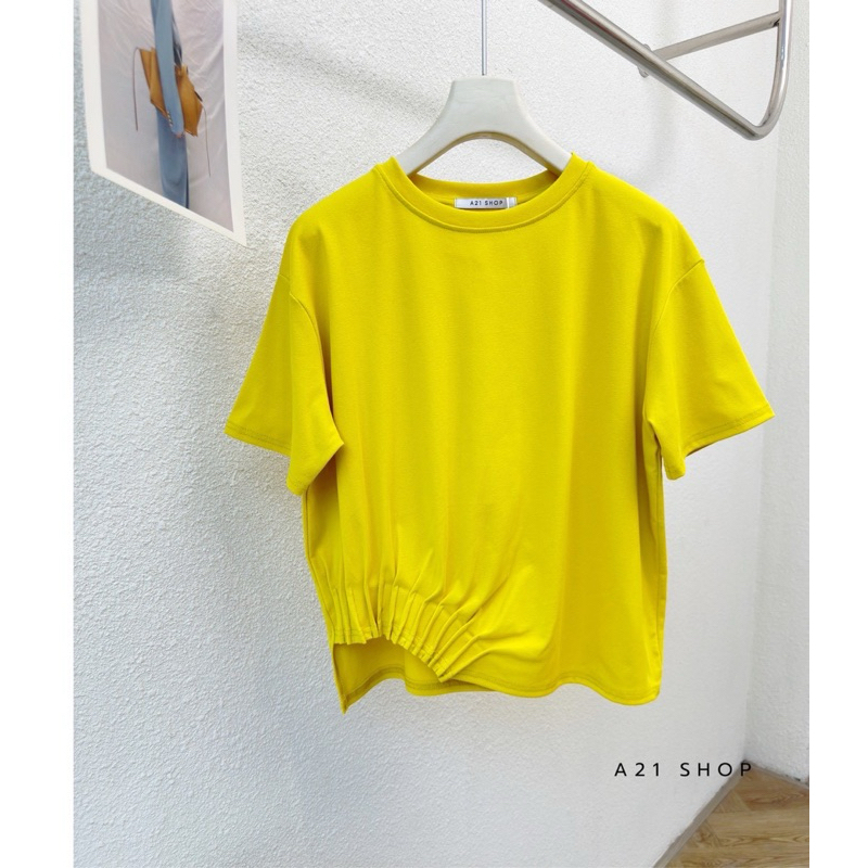 เสื้อยืดผู้หญิง A21 Shop 182 Basic เสื้อยืด Side Drawstring Casual Elegant Fashion Import Bangkok Bk