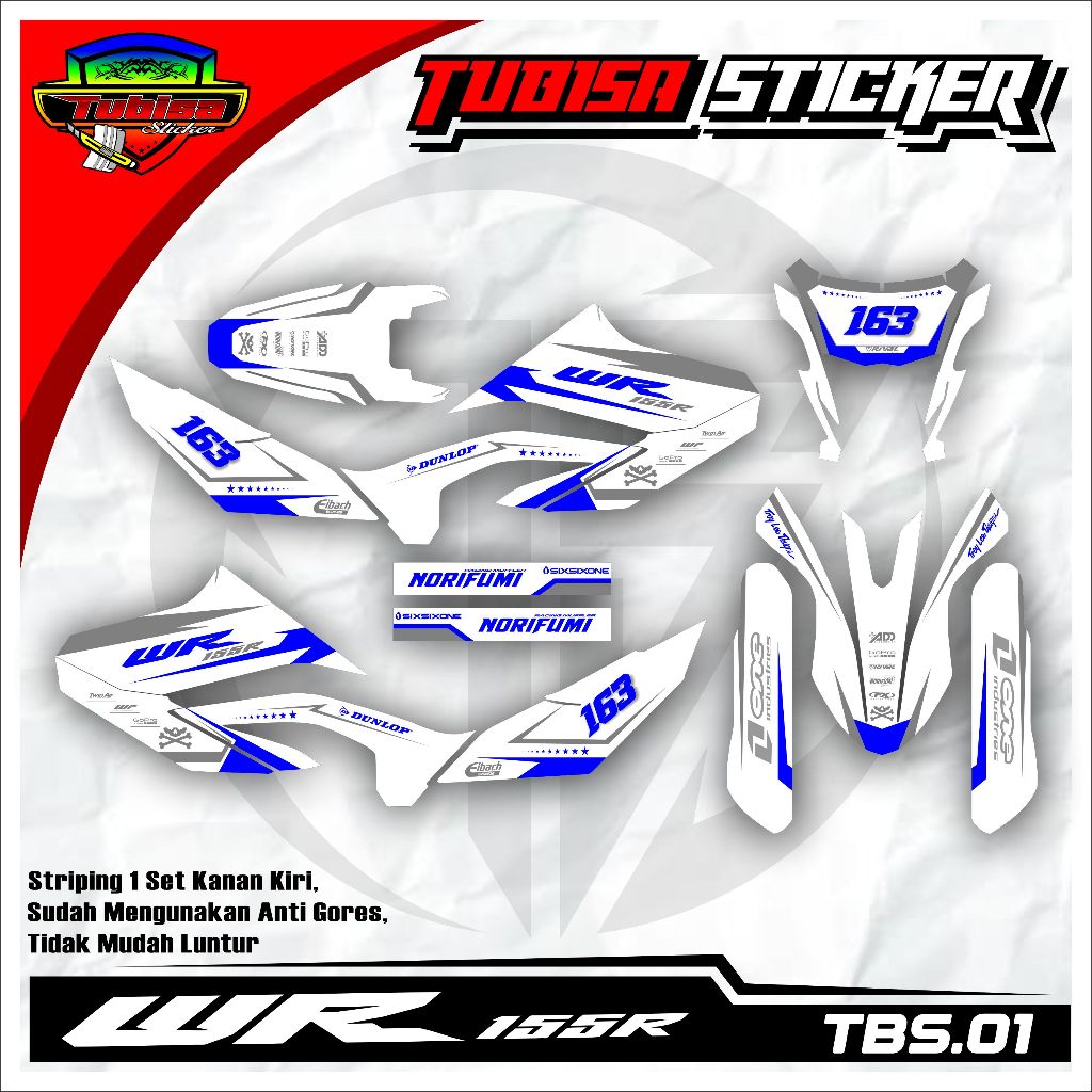 สติ๊กเกอร์ DECAL YAMAHA WR 155 - สติ๊กเกอร์ DECAL WR155 PREMIUM YAMAHA WR 155 TBS.01