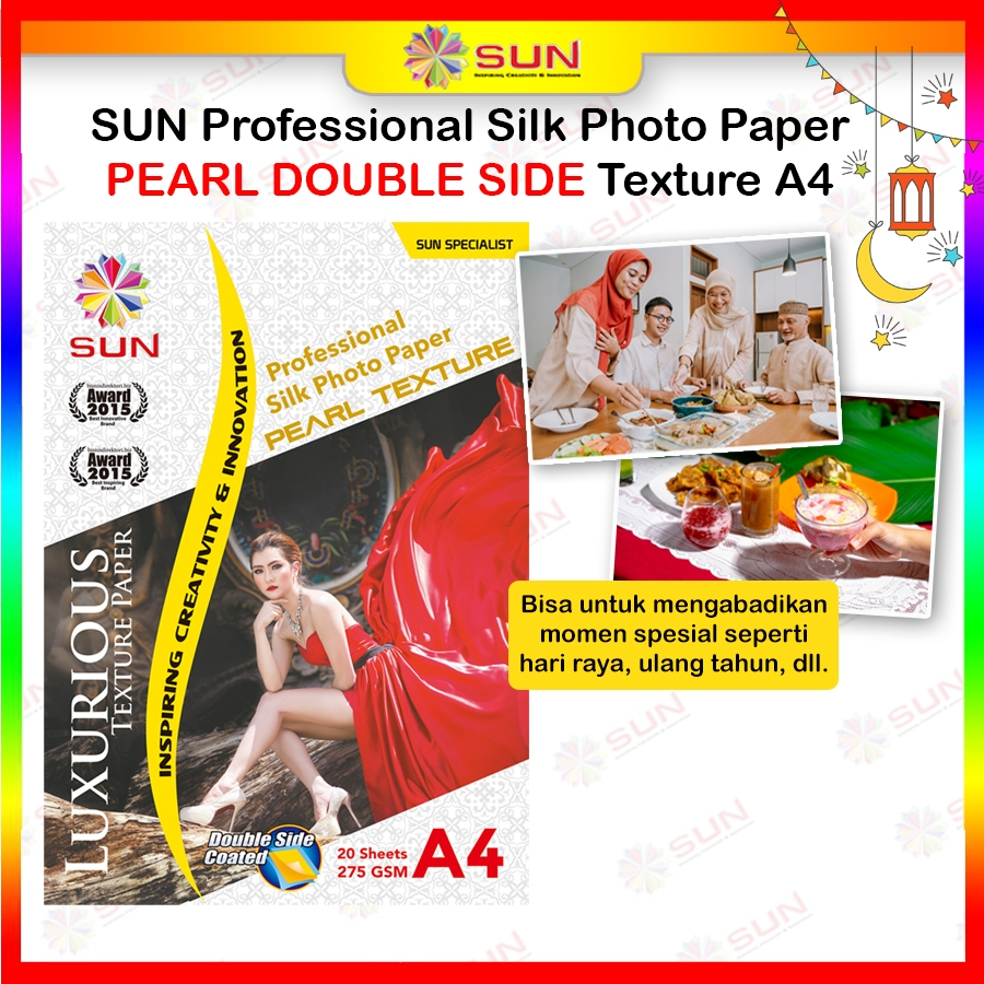 HP DOUBLE SIDE Silky A4 Pearl Texture 275 แกรม กระดาษภาพถ่าย - SUN Professional Silky (รองรับ epson/
