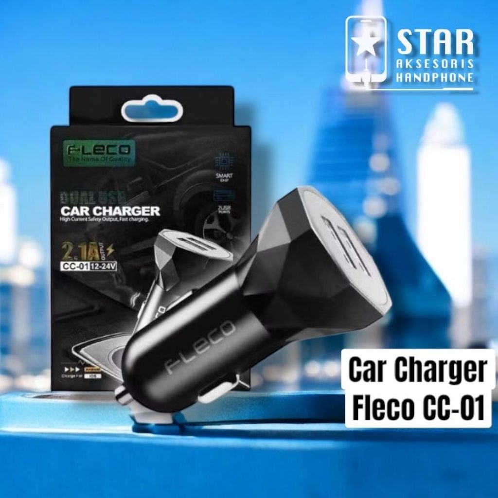 FLECO CC-01 DUAL PORT ที่ชาร์จแบตในรถ FLECO CC-01 ที่ชาร์จในรถยนต์ FLECO CC-01 2.1A