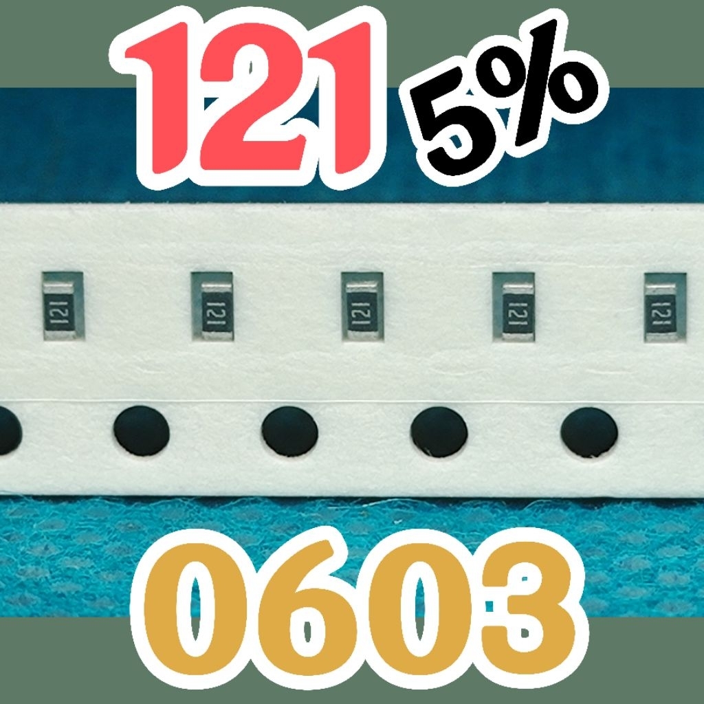 10 ชิ้น ตัวต้านทานชิป smd 121 120R 5% ขนาด 0603 1608 120ohm 120 OHM