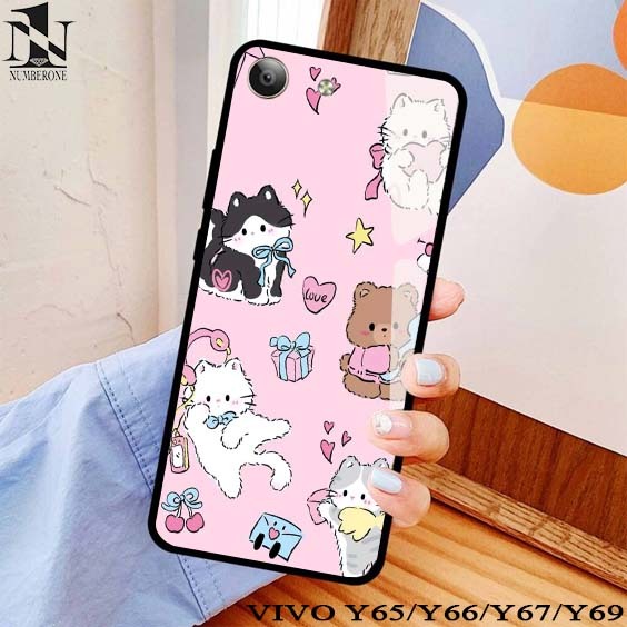 เคส Vivo Y69/Y66/Y67/Y65 - เคส Glossy-Protective (การ์ตูนแมว) softcase hp-case hp-casing hp-silikon-