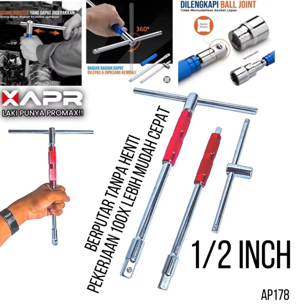 AP178 APR KING KEY T SPINNER SOCK SOCKET T 8 10 12 14 ใช้งานได้ทั้งหมดเครื่องมือเดียว