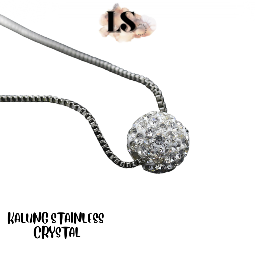 LS - STAINLESS CRYSTAL NECKLACE H16 ROUND MOTIF PENDANT NECKLACE ELAGANT JEWELRY FEMALE FASHION