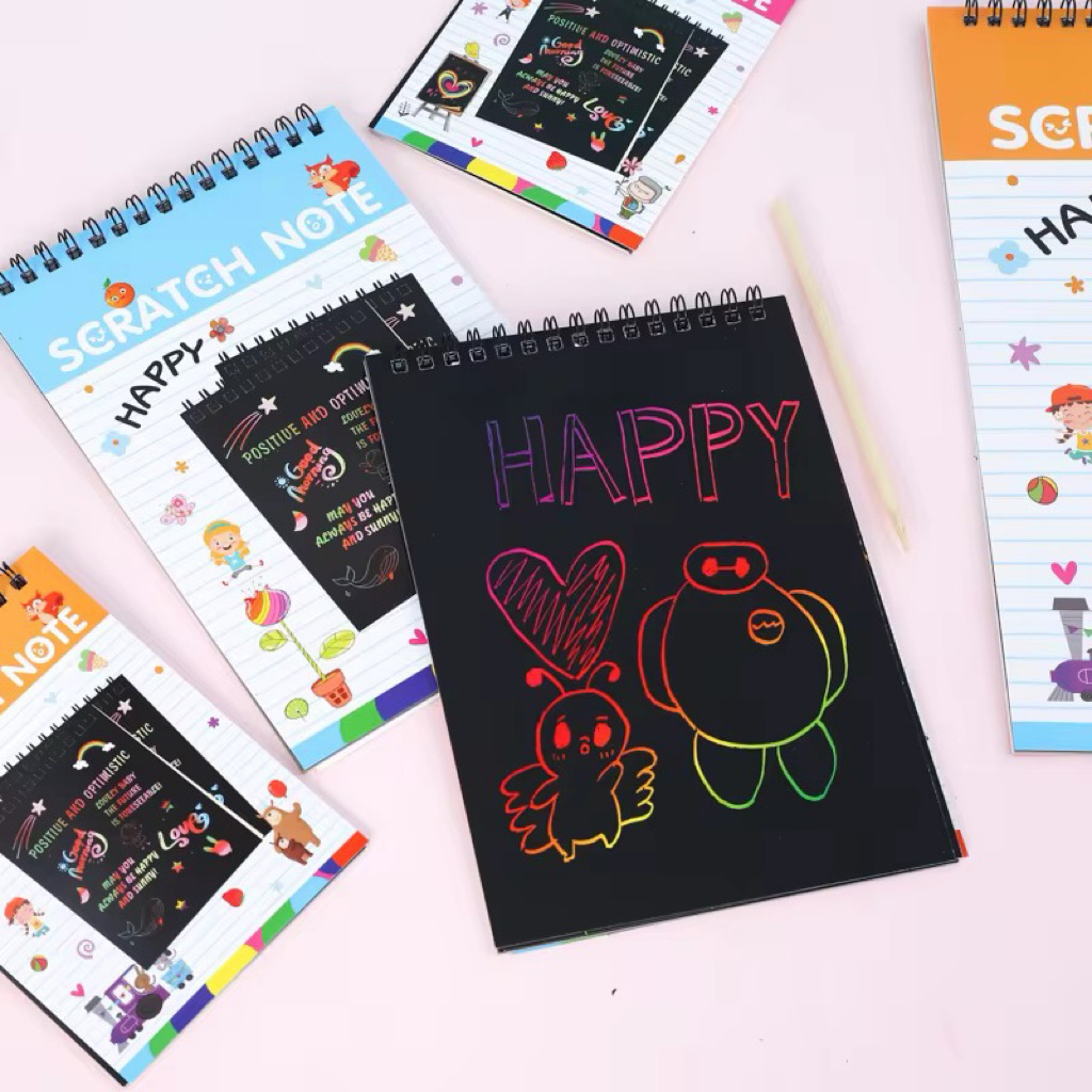[PSS] COLORFUL DRAWING BOOK TOY MAGIC SKETCH/SCRATCH NOTE MAGIC | หนังสือขูด | DIY SCRATCH NOTEกระดา