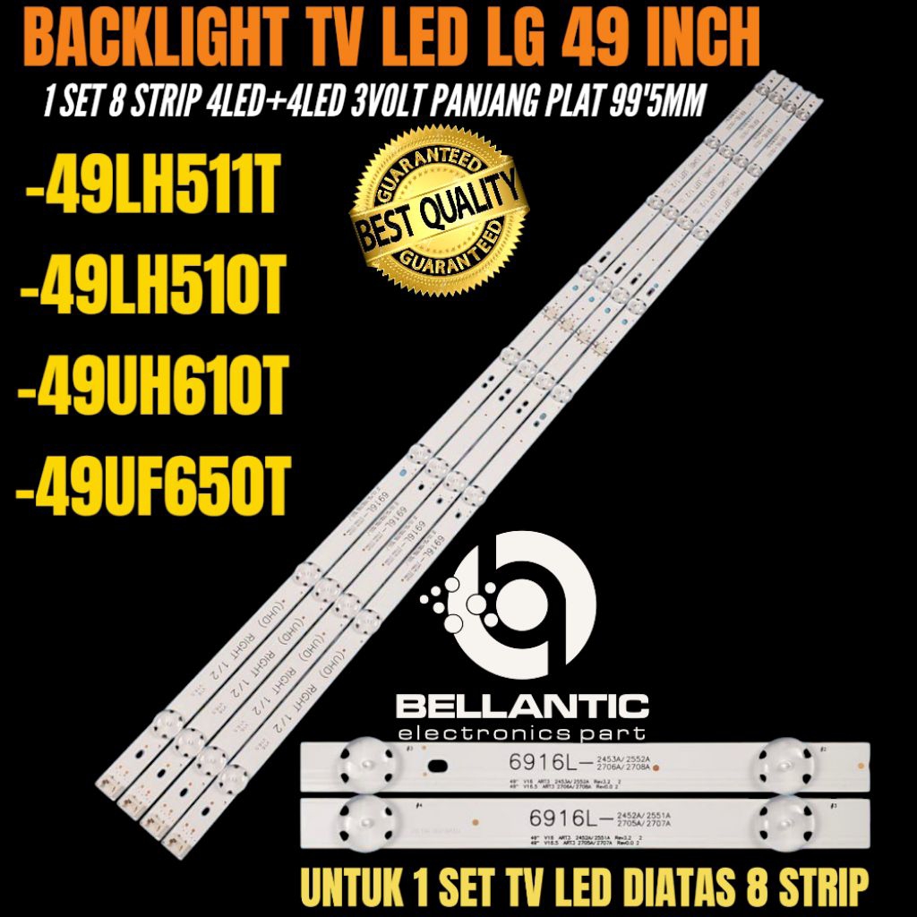 LG 49 INCH LED TV BACKLIGHT 49LH511T- 49LH510T- 49UH610T-49UF650T LG 49 INCH LED TV BACKLIGHT