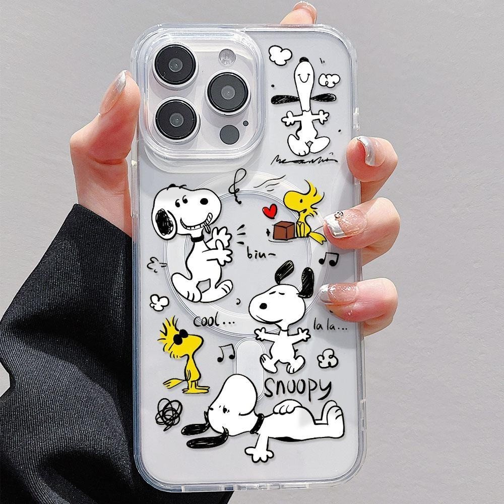 โปร่งใสกรณีการ์ตูน Snoopy เคสใสสําหรับ Samsung A04S A13 5G A05 4G A05S A16 5G A15 B004