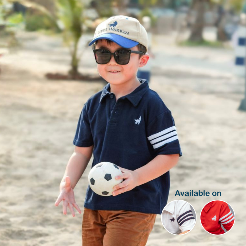 เสื้อโปโลเด็กสปอร์ต Little Warren Premium Stripe (เสื้อคอปกเด็ก) Voucher*