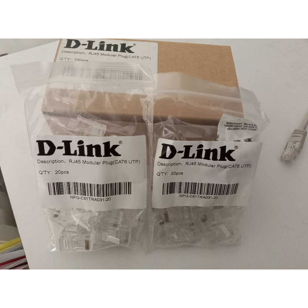 D-LINK - RJ-45 D-LINK CAT 6 UTP CONNECTOR แพ็ค (20 ชิ้น)
