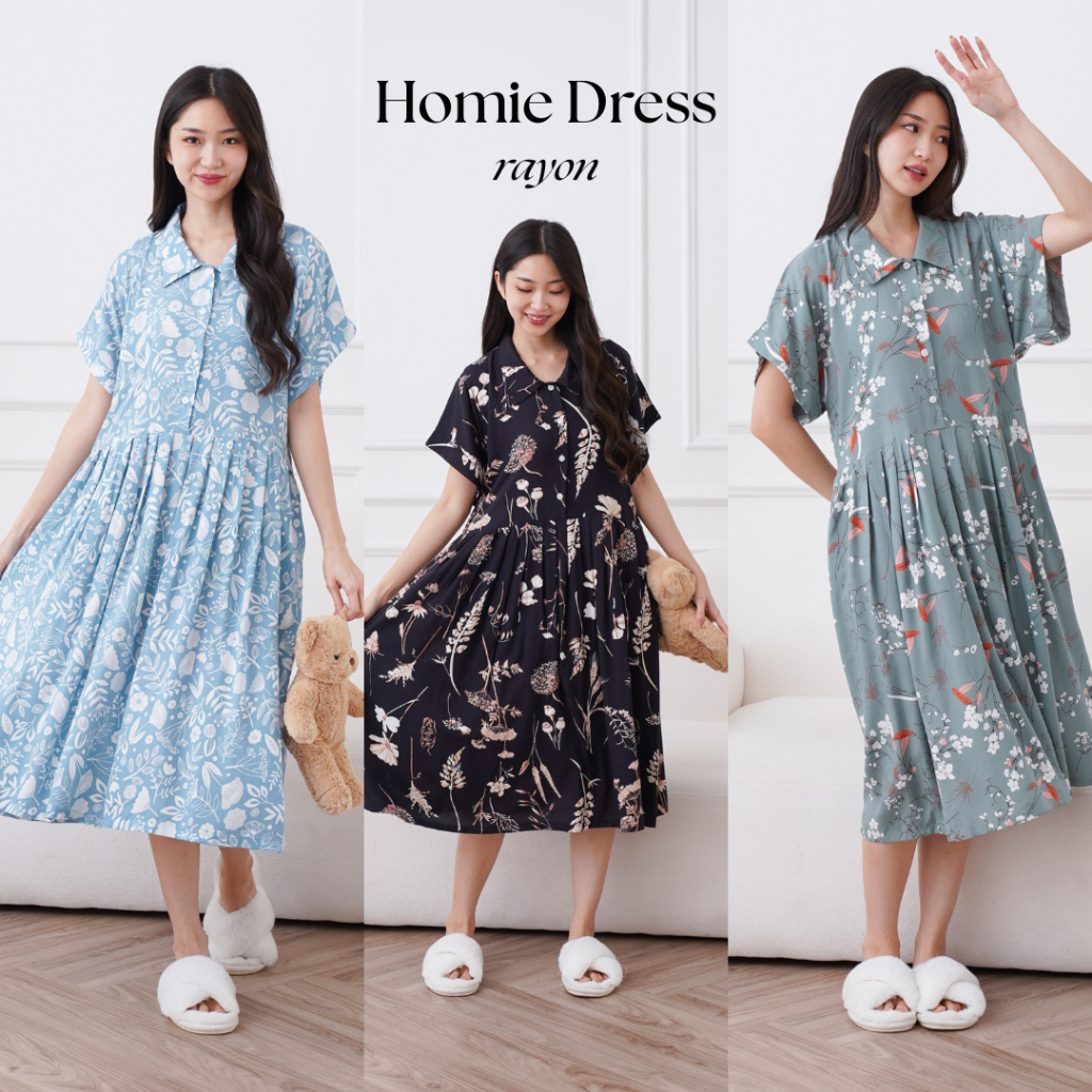 Homie Dress - RAYON PREMIUM Pyjamas Set ชุดนอน Dailywear | บ้านสนูเกิล โดย สุรีll