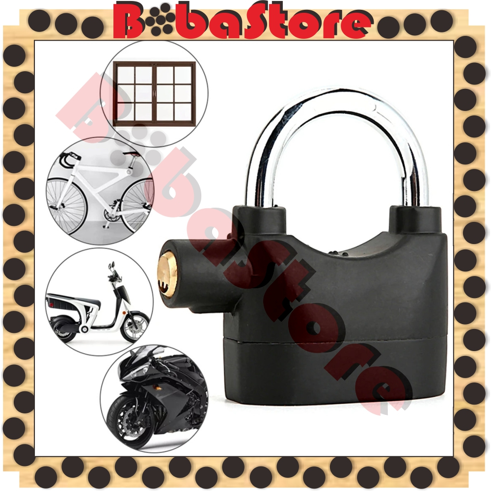 ⭐โบบาสโตร์⭐ ANTI-THEFT ALARM PADLOCK LONG RING ALARM LOCK KUNCI R1296