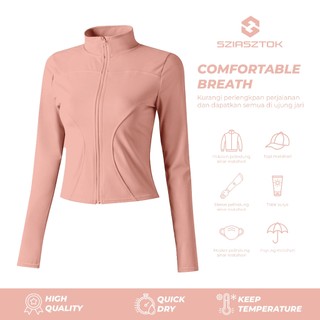 Sziasztok -Jaket Lari Wanita Baju Gym Lari Outdoor Anti UV