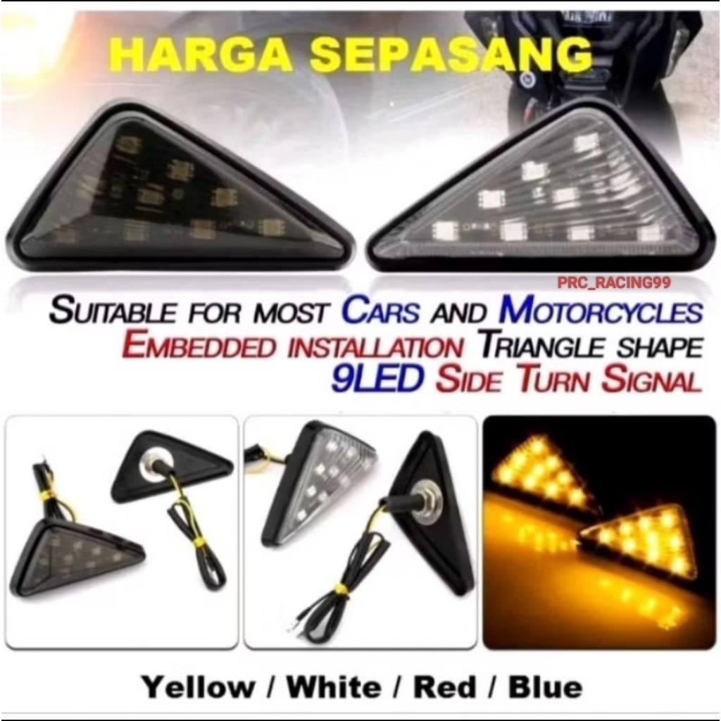 แฟริ่ง LED สามเหลี่ยมขนาดใหญ่ไฟเลี้ยวสากลสําหรับ CBR 150R R15 v2/v3 R25 GSX ฯลฯ