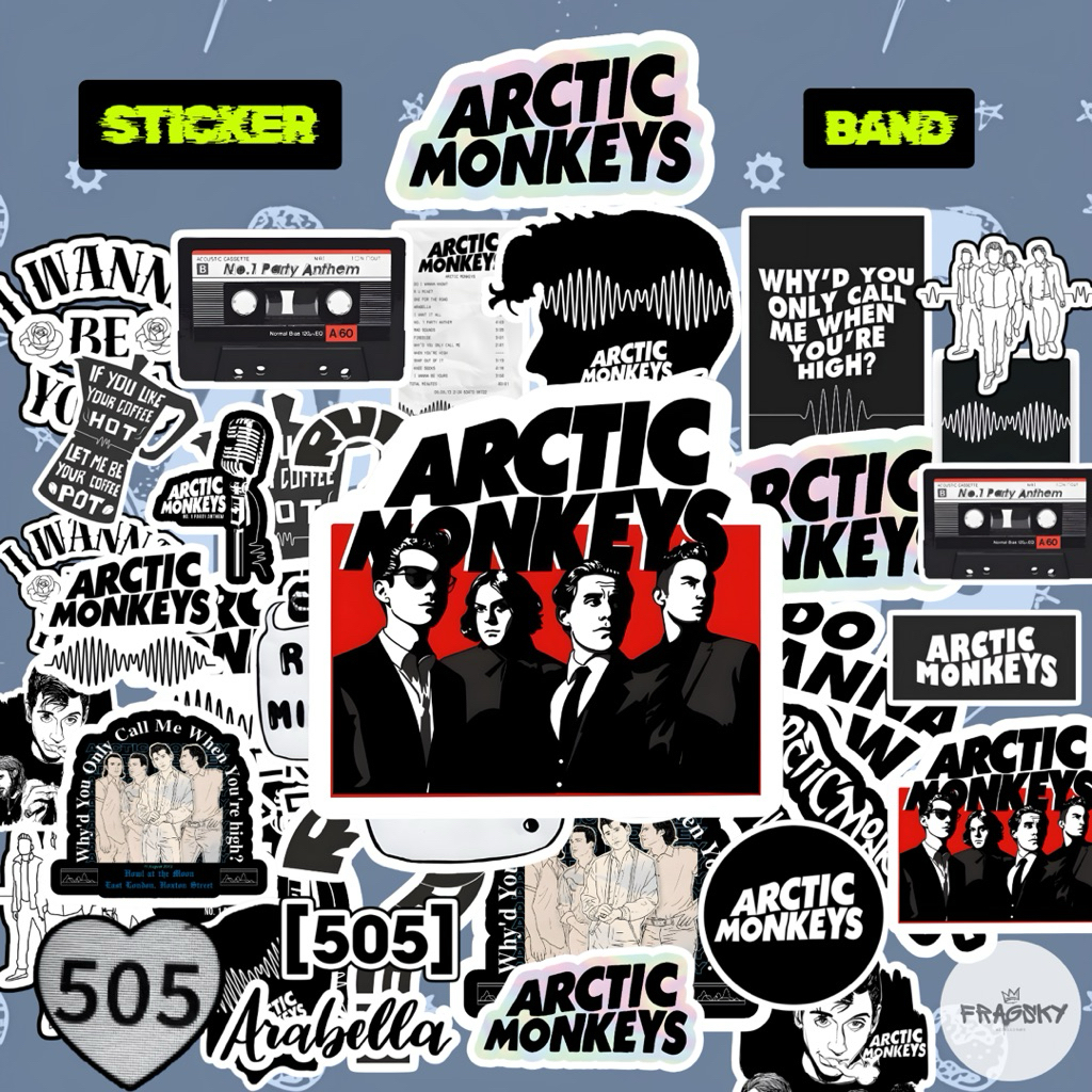 Fragsky - 20 & 25 ชิ้น Special Series Arctic Monkeys Band Rock Artist Pack สติกเกอร์ | สติ๊กเกอร์ เคลือบลามิเนต Doff Kiss Cut พรีเมี่ยม กันน้ํา กันน้ํา จางลง | สติ๊กเกอร์ความงาม Skena Kalcer ความงามตกแต่ง HP แล็ปท็อปหมวกกันน็อคเครื่องเขียนกระดาษ