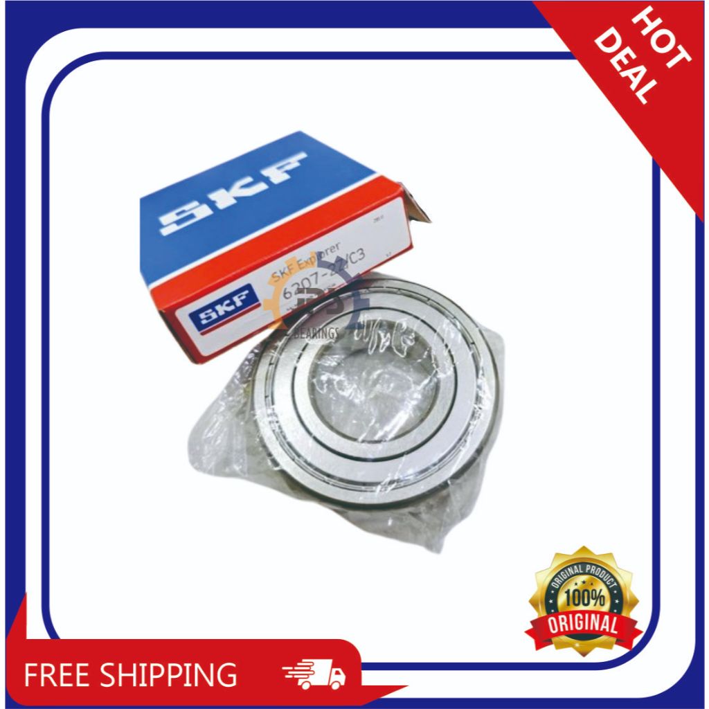 MESIN LAKER BEARING 6207 ZZ C3 SKF DYNAMO ENGINE IRON CAP