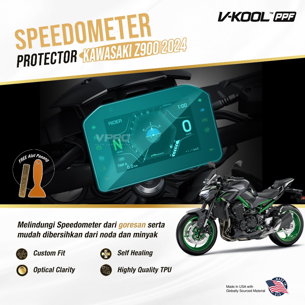 VKOOL PPF Speedometer Motor KAWASAKI Z900 2024 / มอเตอร์กันรอย