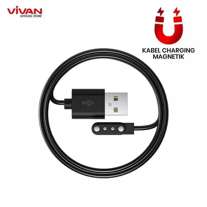 VIVAN Magnetic Data Cable WC2406 Smartwatch VWF19 Fast Charging 2A 10W Max - ercomp3