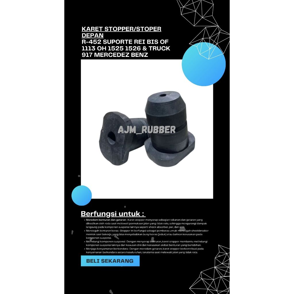 ยางกันชน/กันชนหน้า R-452 รองรับ Rei Bis OF 1113, OH, 1525, 1526 & Truck 917 Mercy/Mercedez/Mercedes 