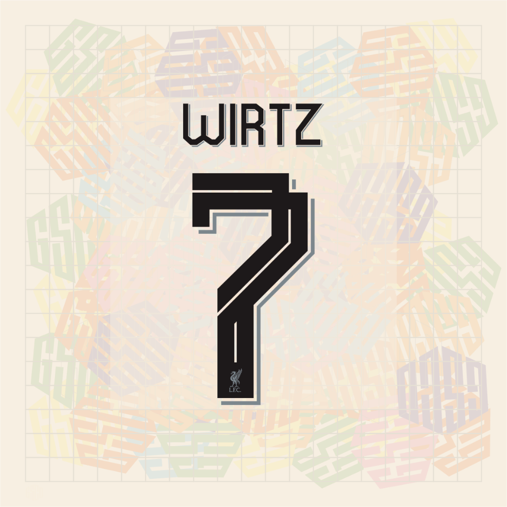 ชื่อหมายเลขชุด NNS ชื่อหมายเลขกลับ Florian Wirtz 7 Jersey Liverpool Away Cup
