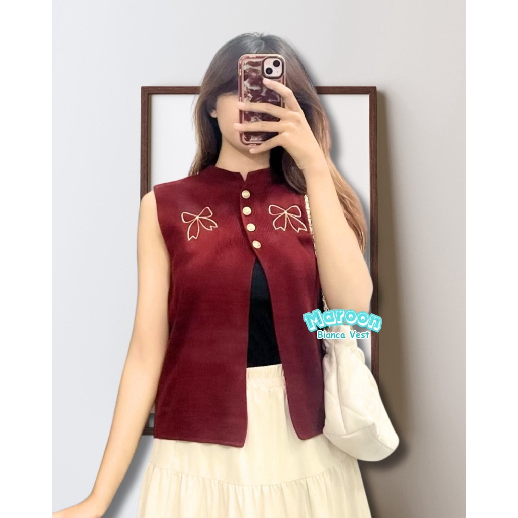 BIANCA VEST KNIT - ท็อปส์ซูของผู้หญิง - PREMIUM KNIT NANI VEST