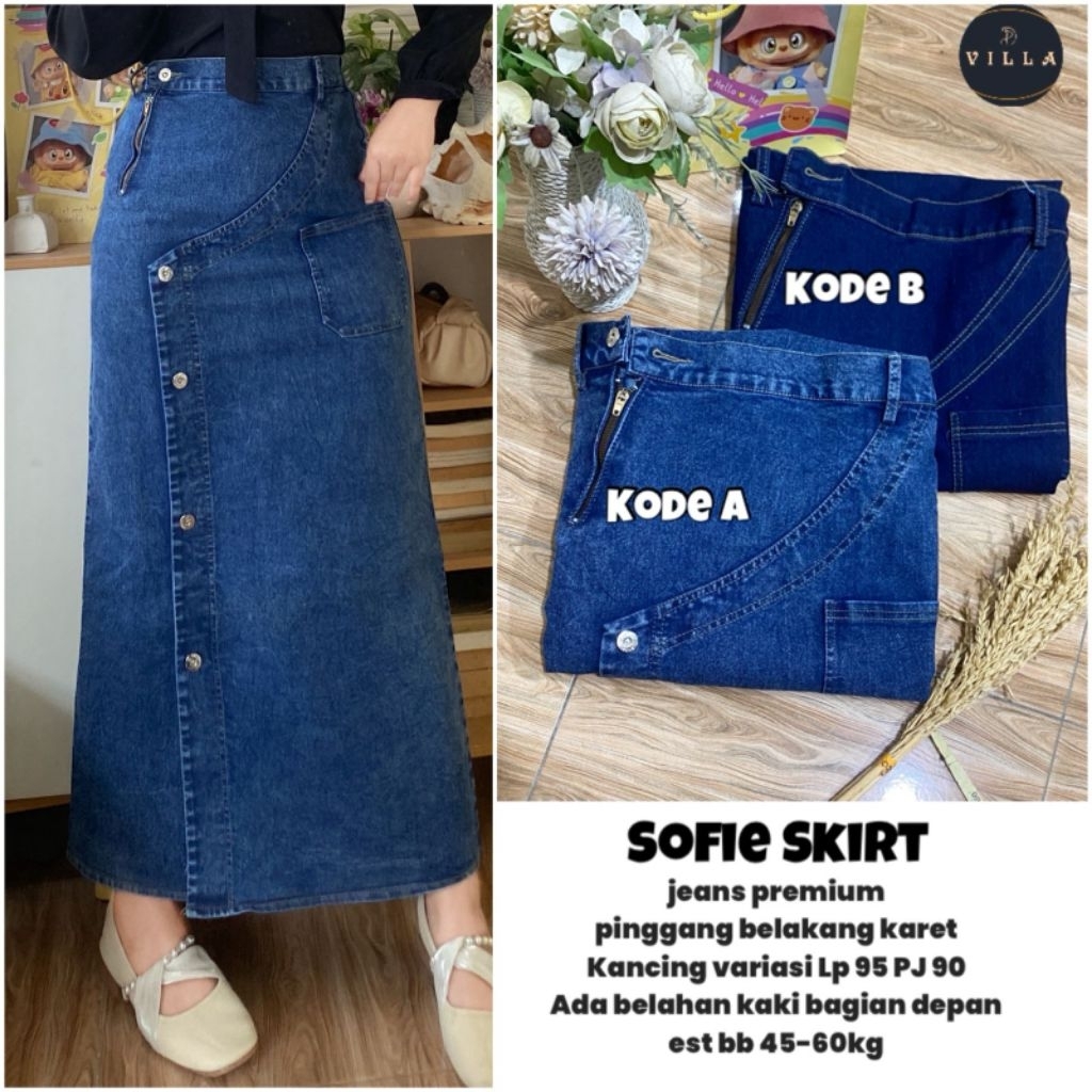 Sofie Skirt Jeans กางเกงยีนส์ผู้หญิง Skirt by Villa